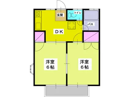 秀和コーポ(2DK/1階)の間取り写真