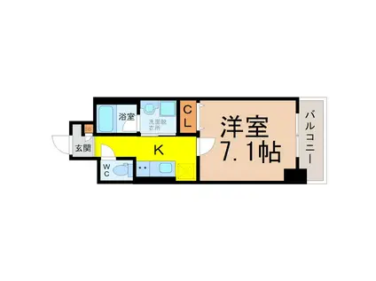 グランディール上前津(1K/5階)の間取り写真