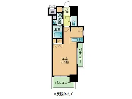 RJRプレシア南福岡(1K/10階)の間取り写真