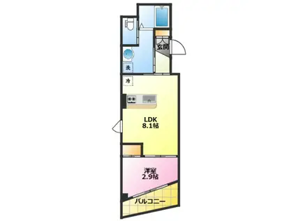 BCASA武蔵小杉II(1LDK/5階)の間取り写真