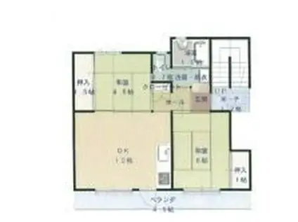 シーサイド福山 II(2DK/3階)の間取り写真