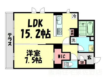 FONTANA(1LDK/1階)の間取り写真