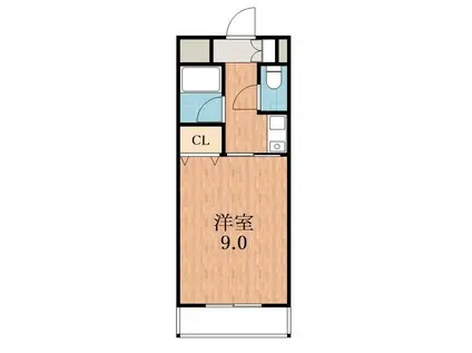 メゾンドカーベーゼ(1K/3階)の間取り写真