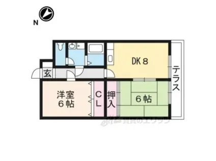 ベルエトワール(2DK/3階)の間取り写真