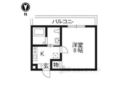 ブライトハイム A棟(1K/2階)の間取り写真