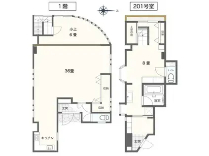 キャッスル豊島園(1LDK/2階)の間取り写真