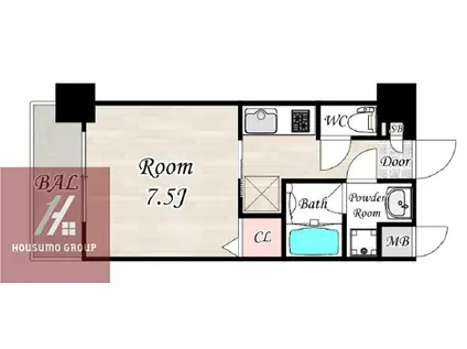 エグゼ大阪ドームII(1K/1階)の間取り写真