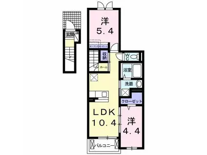 ヴィラ サブリナ(2LDK/2階)の間取り写真