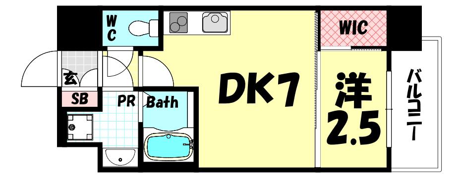 セレニテ神戸西エクラ(1DK/5階)の間取り写真