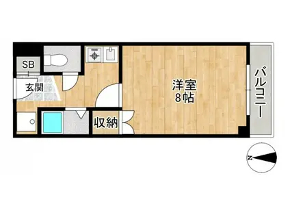 プレステージK(1K/2階)の間取り写真