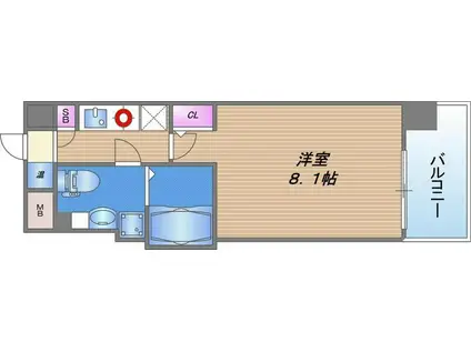 グラマシー京橋(1K/9階)の間取り写真