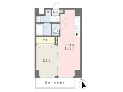 アリオーソ・フラーゼ(1LDK/3階)の間取り写真