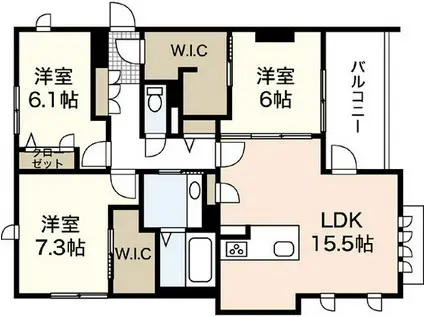 パームコート西原(2SLDK/1階)の間取り写真