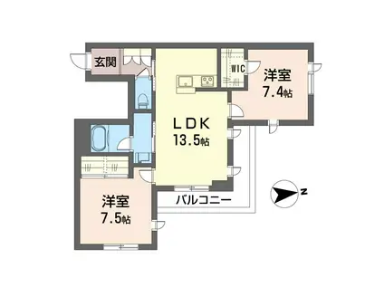 アストロフィラ(2LDK/2階)の間取り写真