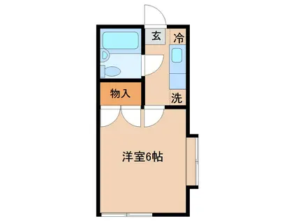 サンリバー(1K/1階)の間取り写真