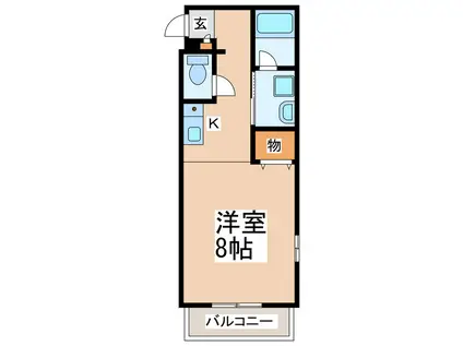 エレガンス菊陽(ワンルーム/3階)の間取り写真