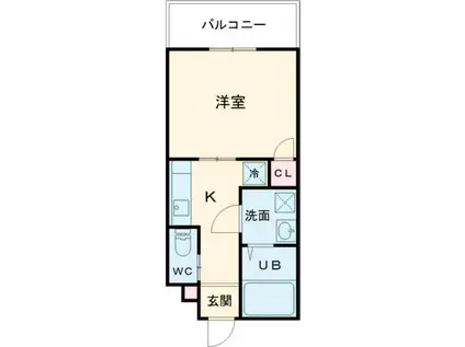 SGB浜町(1K/11階)の間取り写真