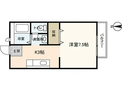 パナソフィー牛田(1K/2階)の間取り写真