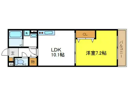 クレールエスプワール(1LDK/2階)の間取り写真
