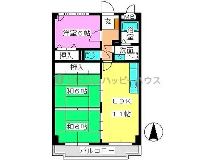 サンシャトーレFUJI(3LDK/3階)の間取り写真
