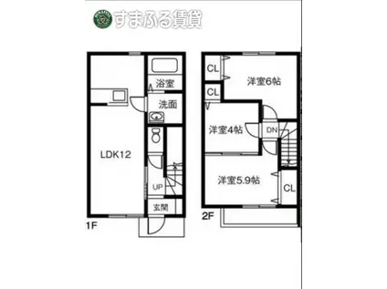 ノースフィールド(3LDK/1階)の間取り写真