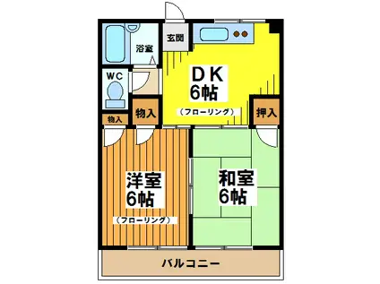 荻野マンション(2DK/2階)の間取り写真