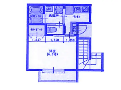 クレアウエスト(1K/1階)の間取り写真