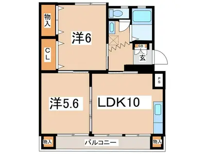 昭和コーポ(2LDK/4階)の間取り写真