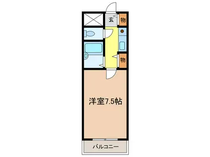 ビラアモーレ(1K/3階)の間取り写真