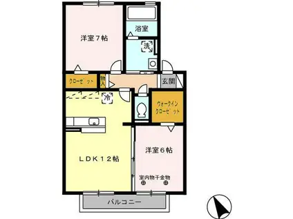 カプージョ(2LDK/2階)の間取り写真