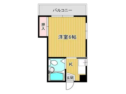 コンフォートさくら(1K/4階)の間取り写真