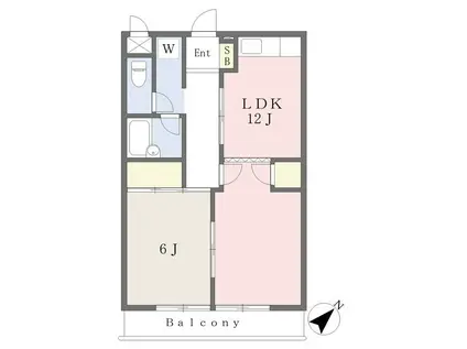 ブラウンハイツ(1LDK/3階)の間取り写真