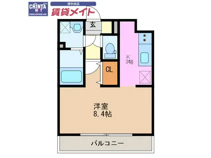 GRACIA江戸橋(1K/3階)の間取り写真