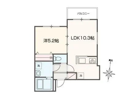 メルラス 座間(1LDK/3階)の間取り写真