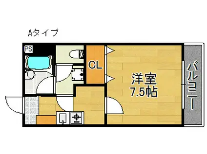 グレイスヴィラ佐野(1K/1階)の間取り写真