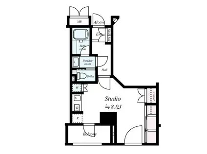 クオリア銀座(ワンルーム/4階)の間取り写真