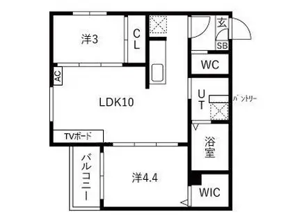 TIDY大江(2LDK/2階)の間取り写真