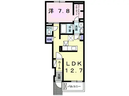 プランドールII(1LDK/1階)の間取り写真