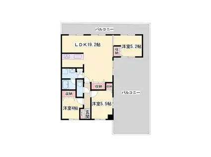 ジュリオ東野(3LDK/5階)の間取り写真