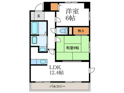フローレンスさがの(2LDK/2階)の間取り写真