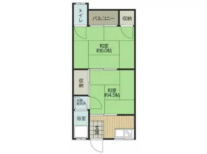 木村文化(2K/2階)の間取り写真