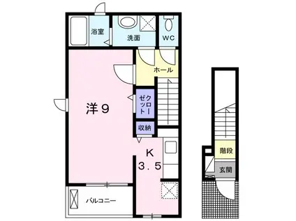 グランツ(1K/2階)の間取り写真