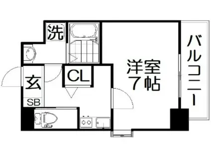 L-IDEA MINAMI HORIE(1K/3階)の間取り写真