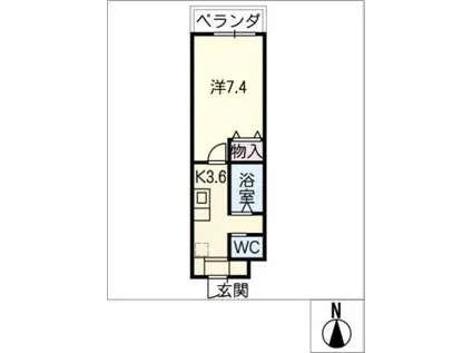 A-CITY港本宮(1K/3階)の間取り写真