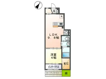 ウィンステージ(1LDK/1階)の間取り写真