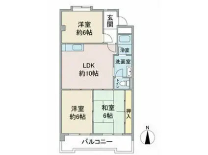 チュリス一社(3LDK/3階)の間取り写真