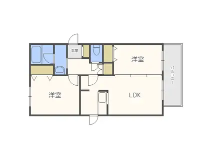 ALPHASTAGE SAPPORO(2LDK/3階)の間取り写真