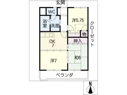 野田マンション(3DK/5階)の間取り写真