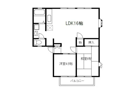ロイヤルパレス湘南(2LDK/1階)の間取り写真