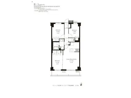 フレンシア洗足池(3LDK/2階)の間取り写真